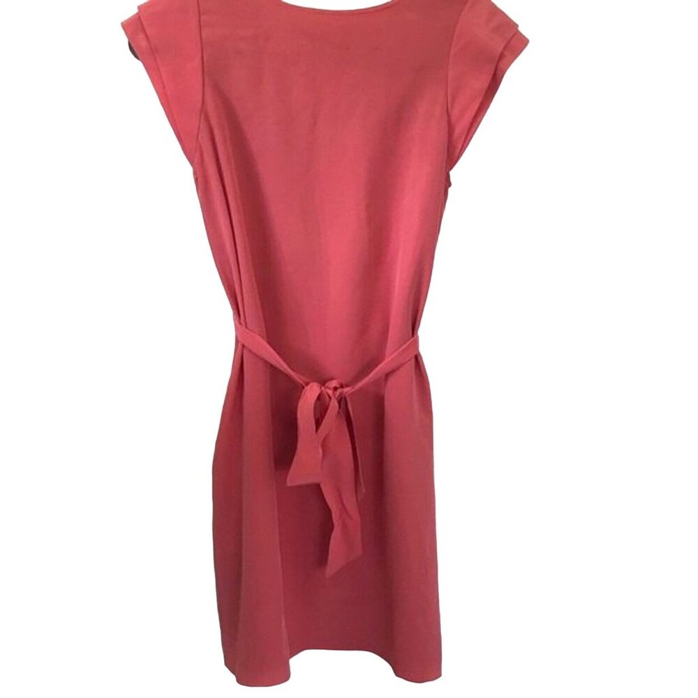 Dana Maxx Women's 100% Silk Pink Tie-Belt Mini Dress Cutouts Barbie Core‎ Size 2 - Picture 3 of 12